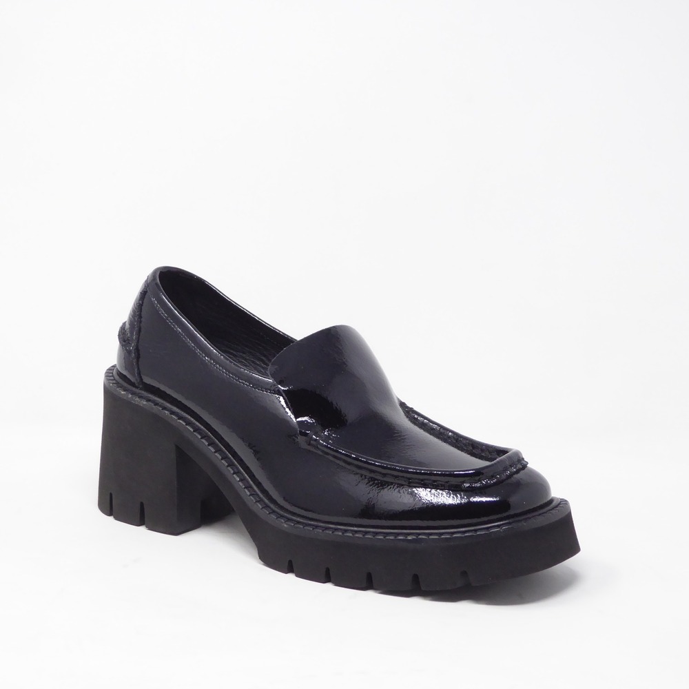 Pedro Garcia Zavanna Loafers Black Patent Leather Block Heel Platform 39 /9